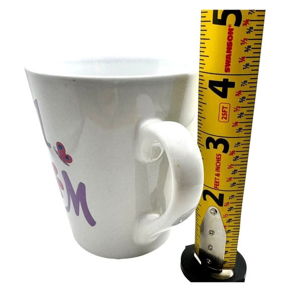 #1 Mom Mug Floral Butterfly White Purple Pink Yellow Coffee Tea Cup  oz - Picture 8 of 10